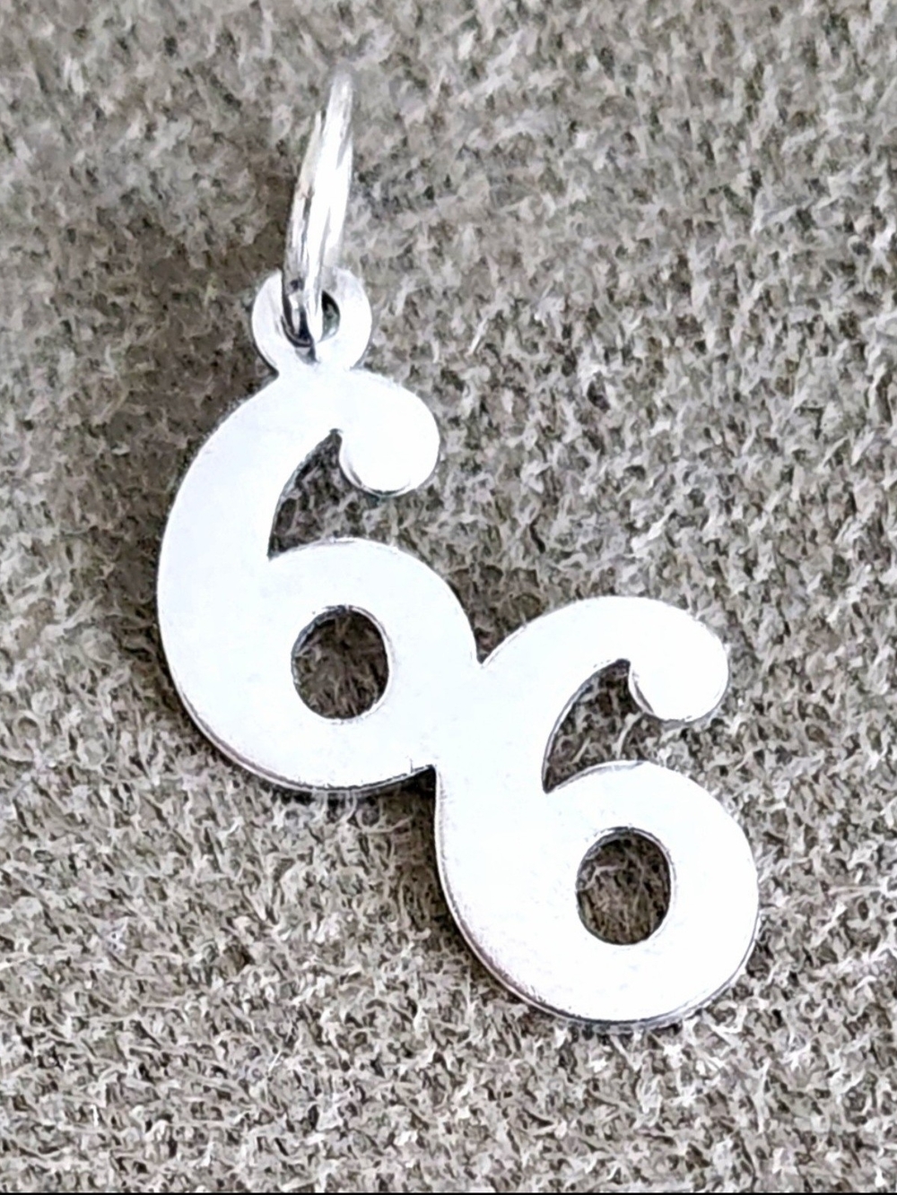 Sterling Silver 925 GenX 66 1966 Birthday Year Pendant Charm EXCELLENT